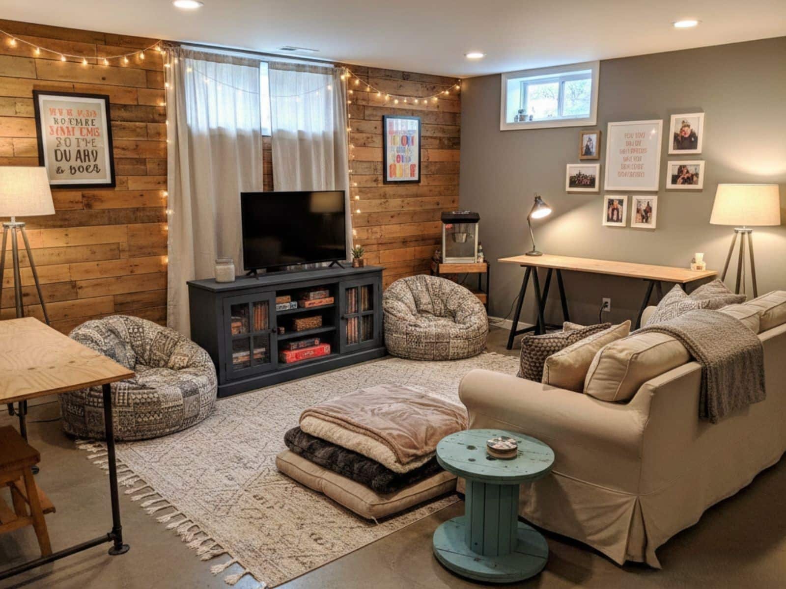 Finished basement ideas on a budget