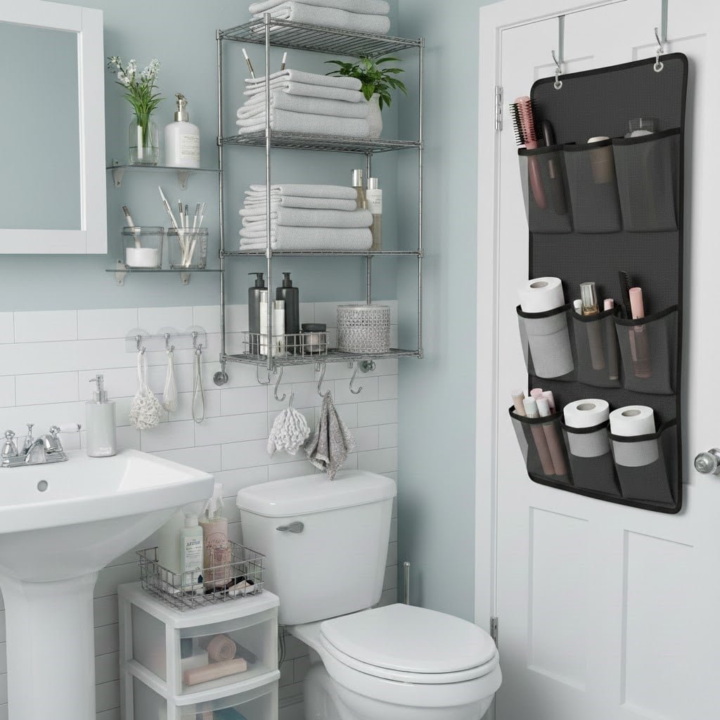 10 Rental-Friendly Small Bathroom Storage Hacks (No Drill Solutions)