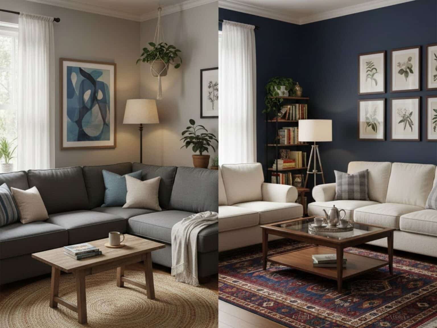 Sectional vs two sofas for small living room (Smart Layout)