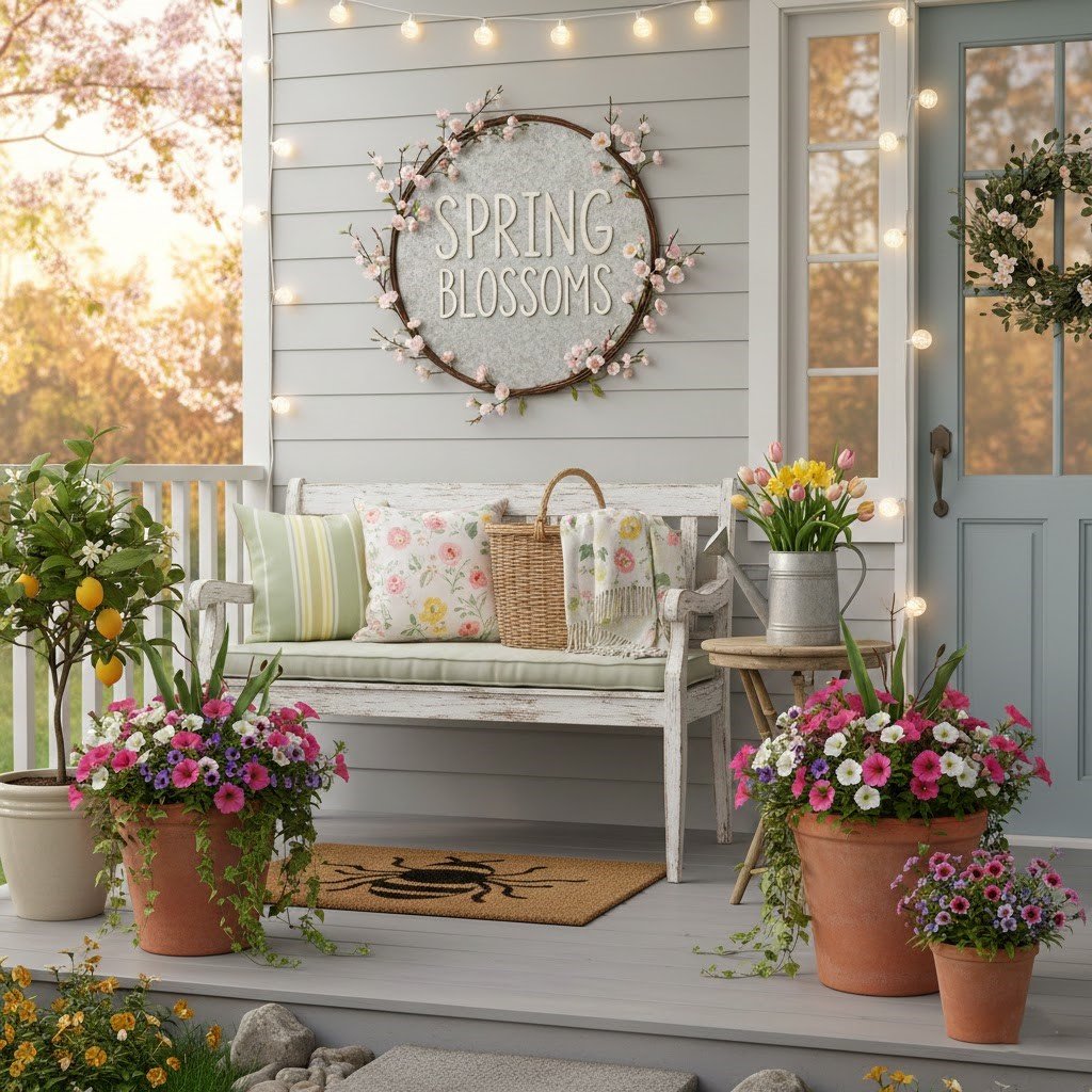 Small Front Porch Decor Ideas for Spring: Big Style for Tiny Spaces