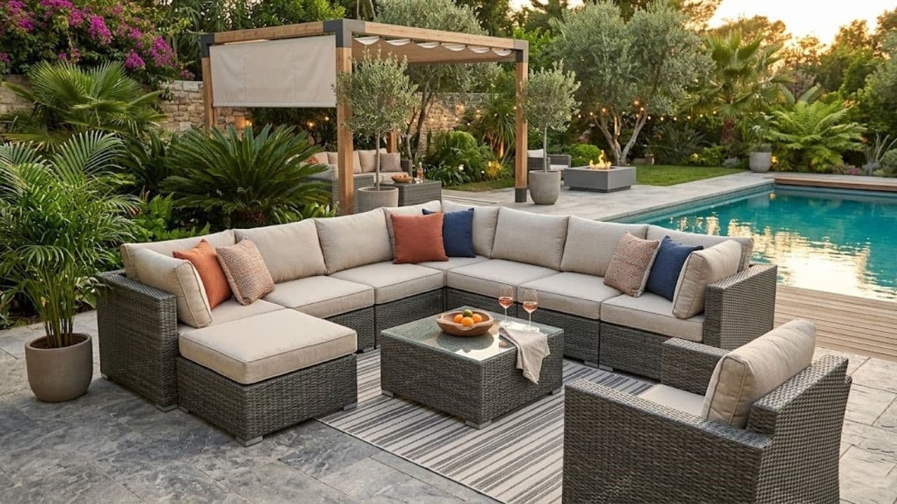 outdoor wicker sectional