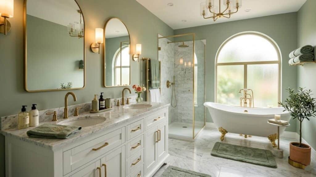 Sage Green and Gold Bathroom Interior Ideas: Create Your Own Luxury Spa