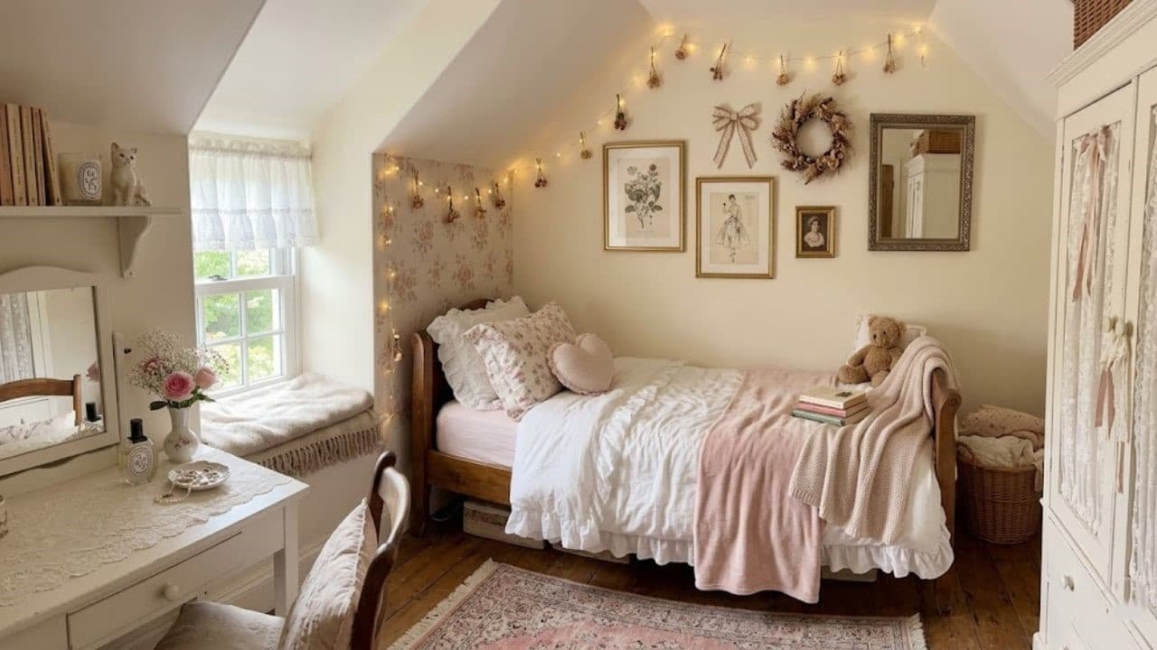 Coquette aesthetic room decor for small spaces