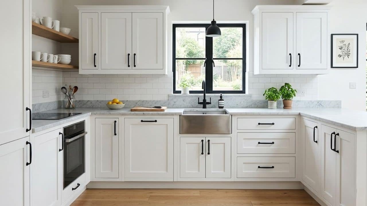 Matte black hardware kitchen cabinet combinations