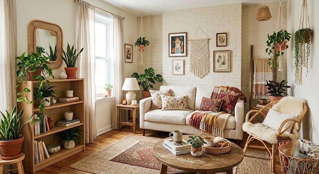 Boho chic living room decor ideas for small spaces