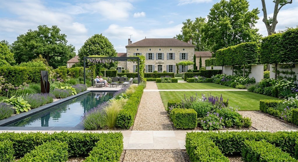 Modern French garden.