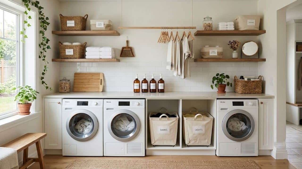 Aesthetic laundry room organization and storage hacks